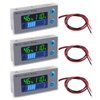 ACEIRMC Digital Battery Capacity Tester, 10-100V LCD Display, 12V-48V, Temperature Switch Meter Gauge, Marine & RV Battery Power Indicator (3pcs)