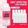 AuReve Lash Shampoo Bulk for Lash Extensions 600 Ml/20fl.oz Eyelash Extension Cleanser Oil Free Lash Cleanser for Eyelash Care, Gentle Foaming Eyelash Shampoo for Salon Home Care (Rose 600ml)