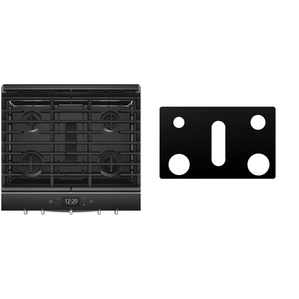 Custom Fit Reusable Burner Liner for Whirlpool Gas Range Stove Protect Your Stovetop with this Splatter Guard Cover - WEG750H0HW