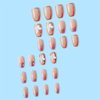 Butterfly Press on Nails Short Coffin Pink Fake Nails with Pearl and Glitter Design Acrylic Nails Glossy False Nails Rhinestone Full Cover Glue on Nails Stick on Nails for Women and Girls