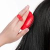 Aroveea Hair Scalp Brush Dandruff Cleaning Brush Shower Scalp Shampoo Brush Scalp Massager Pack of 4 (Black and red)