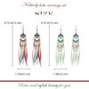 Efdagsad Bohemian Earrings Set Feather Tassel Silver Ethnic Retro Boho Dangle Earring Bead Women Teen Girls Jewelry for Birthday Party Gifts