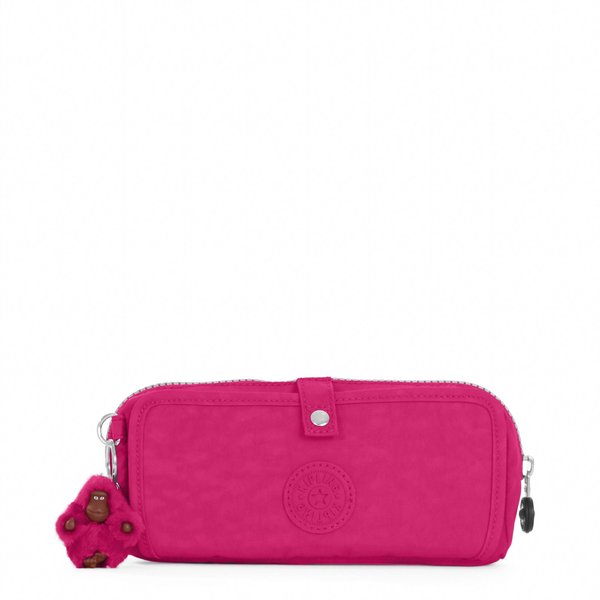 Kipling Wolfe Pencil Pouch Very Berry