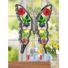 KY&BOSAM Gifts for Mom Suncatcher Butterfly Mom Gifts Mothers Day I Love You Mom Stained Glass Sun Catcher Hanging Wind Chime Ornament for Window Gift for Mother`s Day Valentine`s Birthday Christmas