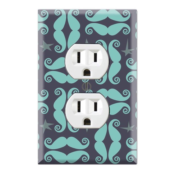 Graphics Wallplates - Mustache Moustache - Duplex Outlet Wall Plate Cover
