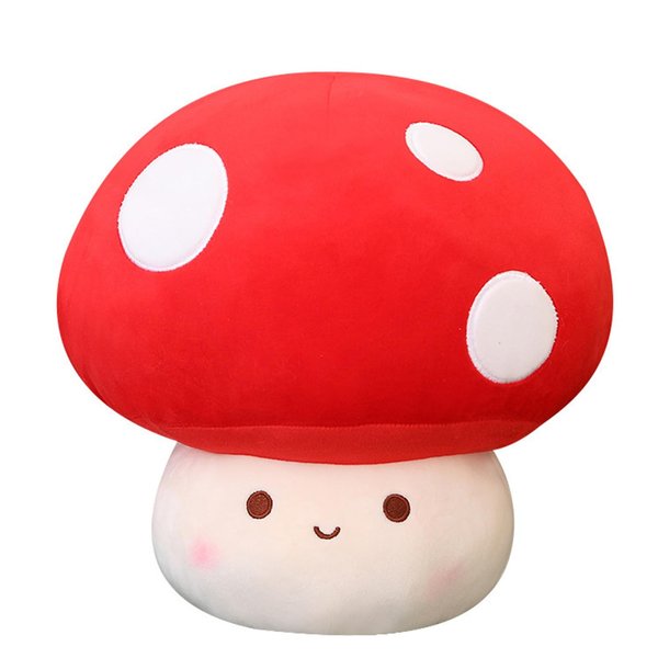 HENGSHI Cute Mushroom Plush Toy Soft Red Mushroom Plushie Pillow Stuffed Hugging Pillows Gift for Girls Kids Women Decor Christmas Valentines Party (red/33cm/13inches)