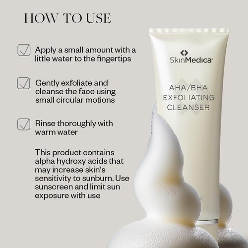 SkinMedica AHA/BHA Exfoliating Cleanser - Gently Scrub Away Dead Skin with Exfoliating Face Wash Cleanser, Improving the Appearance of Skin Tone and Texture, 6 Fl Oz