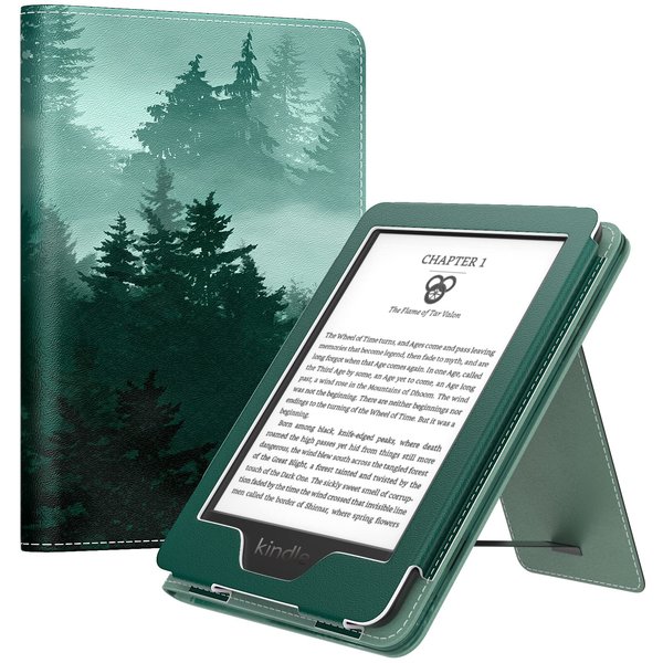 MoKo Slim PU Shell Cover Case for Kindle Paperwhite 2021, Green Forest, Protective and Lightweight