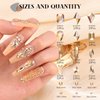 3220Pcs Champagne Gold Glass Nail Rhinestones 120Pcs Multi Shapes Flatback Gems Crystal+3100Pcs 1.5-4mm Round Beads, Manicure Diomand Jewelry Gemstones for Nail Design Makeup Acrylic Nails Decoration