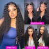 MDRTIRIM Black Lace Front Wigs Long Curly Natural Loose Deep Wave Looking Wavy Wigs 180% Density Heat Resistant Synthetic 30 Inch Wig for Women Girls