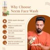 Satthwa Neem & Turmeric Face Wash for Deep Clean to Reduce Acne & Remove Dead Skin & Pimples with Turmeric Extract & Neem Leaf Extract -125ml (4.2oz)