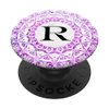 Cell Phone Pop Up Grip Holder,Monogram Mandala White Pink R PopSockets Grip and Stand for Phones and Tablets