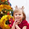 1 Pair Christmas Hair Clips for Women Girls - Reindeer Hair Clip Deer Horns Barrettes Holiday Xmas Hair Accessories (Bow Tie)