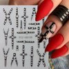 4Sheets 5D Embossed Belt Nail Design Nail Stickers For Nail Art,Punk Nail Decor Belt Nail Art Stickers Y2K Relief Belt Nail Decals Cool Nail Sticker Nail Decorations Nail Art Supplies Nail Accessories