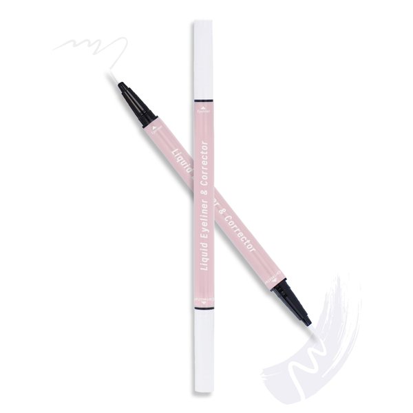 White Liquid Eyeliner with Eye Makeup Remover Eraser Dual-Ended Pen, Waterproof Smudge Proof Long Lasting Quick Drying Eye Liner, Ultra-Fine Brush Head, Colored Eyeliner Pencil Easy for Beginners-04