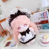 niannyyhouse 10cm Plush Doll Clothes Headdress Dresses Apron Black White Maid Outfit Dolls Dress Up Accessories