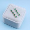 Sttiafay Vintage Emerald Crystal Threader Earrings Green Gem Drop Earrings Emerald Cz Square Earrings Gold Long Emerald Chain Earrings Jewelry for Women and Girls