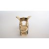 Generic Small gold metal and blue marble hair claw clip