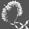 Needzo First Communion White Flower Crown Hair Accessory, Girl's Headband for Weddings, Princess Faux Crystal Pearl Headpiece, One Size
