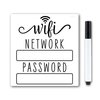 White & Black WiFi Password Sign Fridge Magnet, WiFi Sign with Black Wet Erase Pen, Magnetic WiFi Password Sign for Home, Portable WiFi Sign for Guests, Airbnb Essentials for Hosts, 4.75x5.0 inch