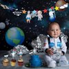 22 Pcs Space Cake Topper,Outer Space Cupcake Toppers Astronaut Figurine Birthday Space Themed Party Decorations Supplies Planet Rocket Pearl Balls and Star DIY Cake Toppers for Kids Party Baby Shower