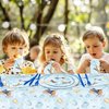 141Pcs Airplane Themed Birthday Party Supplies Include Disposable Paper Plates-Paper Cups-Paper Napkins-Forks-Knives-Tablecloth for Airplane Party Decorations Serves 20 Guests