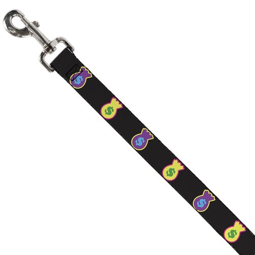 Dog Leash Money Bags Black Multi Color 4 Feet Long 1.0 Inch Wide