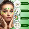 10 Sheets St. Patrick's Day Face Tattoos Stickers, Shamrock Temporary Tattoos for Women Men Green Lucky Clover Stickers Decals for Irish Parade Saint Patrick's Day Party Favors Kids Body Decorations