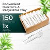 KOALALOVE-spoons-150pc.100% Compostable Spoon - (7 in.) Bulk Size Eco Friendly Durable and Heat Resistant Alternative to Plastic Forks with Convenient Tray.