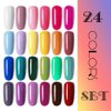 Vishine Gel Nail Polish 24 Colors Set Soak Off Gel Nail Polish Kit Nail Art Manicure Pedicure New Starter Pretty Color Collection Gift Set 8ml