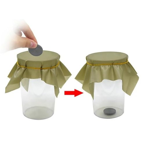 1 Pc Coin Through A Sheet of Rubber Coin into Cup Comedy Magic Tricks Close up Magic Gimmick Props for Magicans Use Safety and Repeatedly Small in Size and Light in Weight,Novelty and Gag Toys