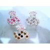 Generic small mini silver metal pink, amber brown or clear crystal hair claw clip (Primary color: Brown)