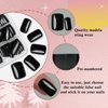 LoveOurHome 240pc Black Press on Nails Short Fake Nails Square Glue on Nail Short Acrylic Nails Press ons Nail Tips Full Cover False Nail Women Gilrs Square Artificial Fingernail with Adhesive Tab