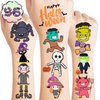 Halloween Temporary Tattoos Stickers for Kids Funny Halloween Themed 96PCS Birthday Party Supplies Favors Funny Cool Super Cute Fake Tattoos Party Decorations Boys Girls School Rewards Gifts