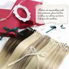 Moresoo Brown Microbead Hair Extensions Human Hair Micro Beads Hair Extesnions Human Hair Darkest Brown Hair Extensions Micro Link Human Hair Extensions For Black Women 50G/50S 20In