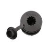 Scotty #444-BK Compact Round Threaded Flush Deck Mounting Bracket Black Sealed bottom with Rain Cap Black Small