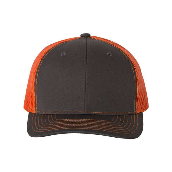 RICHARDSON Charcoal/Orange 112 Mesh Back Trucker Cap Snapback Hat