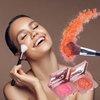 2pcs Embossed Smooth Powder Blush Palette For Cheeks,Embossed Girl Blush for Cheeks,Matte Face Powder Blush Palette,Natural Makeup (Pink+Orange)