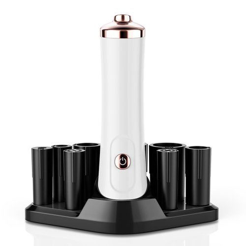 Nail Polish Mixer Glue Shaker with 2 Connectors and 8 Caliber, Must Have Tech Tool with Min Fan For Nail, White