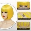 YBYMCAI Yellow Bob Wig With Bangs Short Yellow Bob Wigs For Women Straight Bob Bangs Wig 10 Inch Natural Looking For Daily Party Use