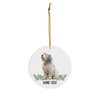 Funny Personalized Name Polish Lowland Sheepdog Cream Grey Gifts 2025 Christmas Tree Ornaments Circle Ceramic