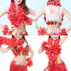 Hawaiian Leis Luau Tropical Headband Flower Crown Wreath Headpiece Wristbands Women Thicker Necklace Bracelets Hair Band For Summer Beach Vacation Pool Party Decorations Favors Supplies Set Red