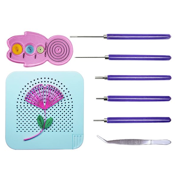 8 Pieces,Quilling Kits,Paper Quilling Tools,Quilling Knitting Board,Quilling Needles,Quilling Curling Coach,Paper Craft DIY Tools,Assorted Sizes Rolling Curling Quilling Needle Pen,XIWUMOER (Blue)