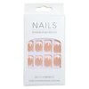 LPOODDNU Short Square Press on Nails French Tip Fake Nails Full Cover White False Nail Tips Exquisite Design Acrylic Glue on Nails Stick on Nails Short Artificial Nails for Women Manicure 24Pcs