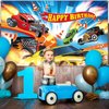 Hot Car Birthday Party Decorations Hot Race Car Birthday Party Backdrop 6.1x3.6ft Banner Background for Boys Birthday Supplies Racing Car Signs for Indoor Outdoor Birthday Party Decorations Supplies