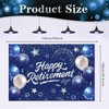 Happy Retirement Party Decorations for Men Women, Retirement Party Favors Well Wish and Advice Cards Banner Backdrop Honeycomb Centerpiece, Retirement Going Away Party Supplies(Navy Blue Silver)