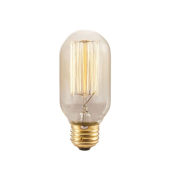 Bulbrite NOS40T14/SQ 40-watt Nostalgic Incandescent Edison T14 with Vintage Thread Filament and Medium Base, Warm White - 10 Pack