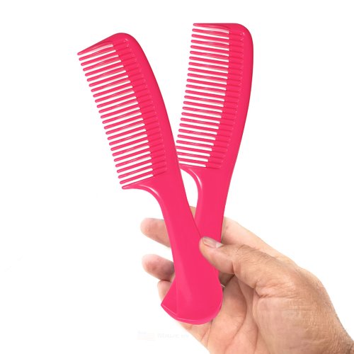 Allegro Combs 1003 Tangle Tamer Hair Comb Wide Tooth Shower Comb For Curly Hair Wet Or Dry Detangler Women’s Combs Made In The USA. 2 Piece. (Pink)