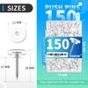 150 PCS Clear Push Pins Tacks Count in Reusable Box for Bulletin Boards and Wall Displays Heavy Duty Plastic Head