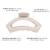 TELETIES - Open Medium Hair Clip - Fall Collection - Hair Claw Clips for Women - Strong Grip, Bendable Teeth, Curved Design - For All Hair Types and Textures - Toasted